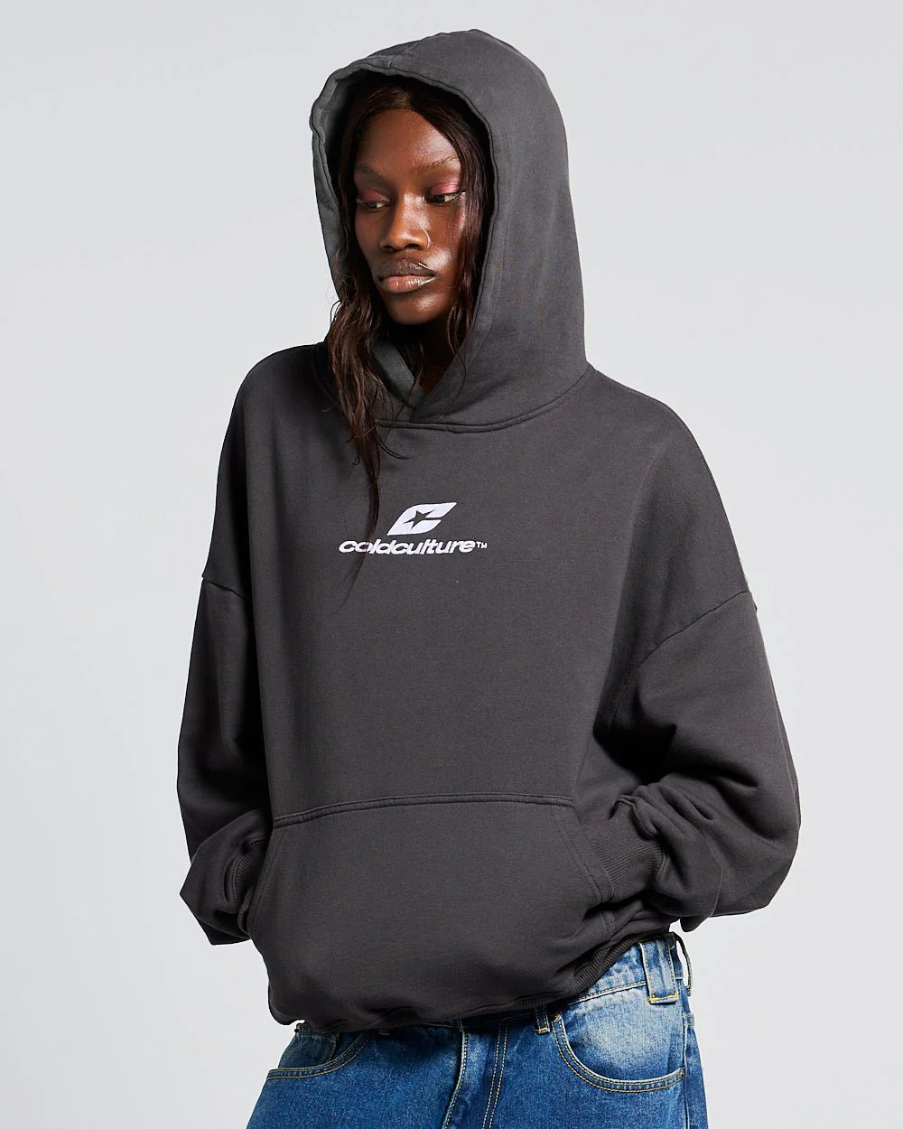 CURVED HOODIE HEAVY GREY - Image 6