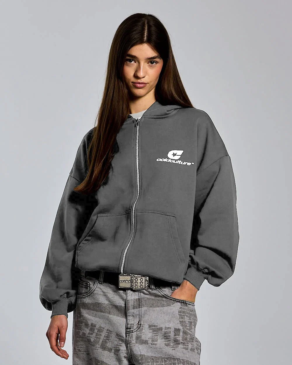 CURVED ZIP HOODIE INDIA INK - Image 6