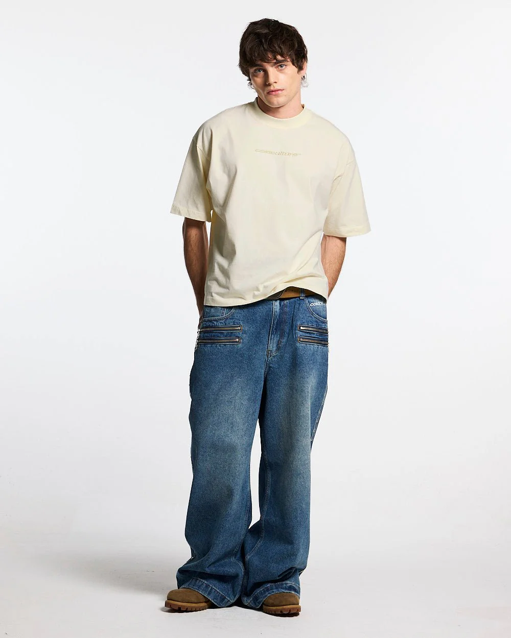 DISTRESS CURVED TEE CREAM - Image 4