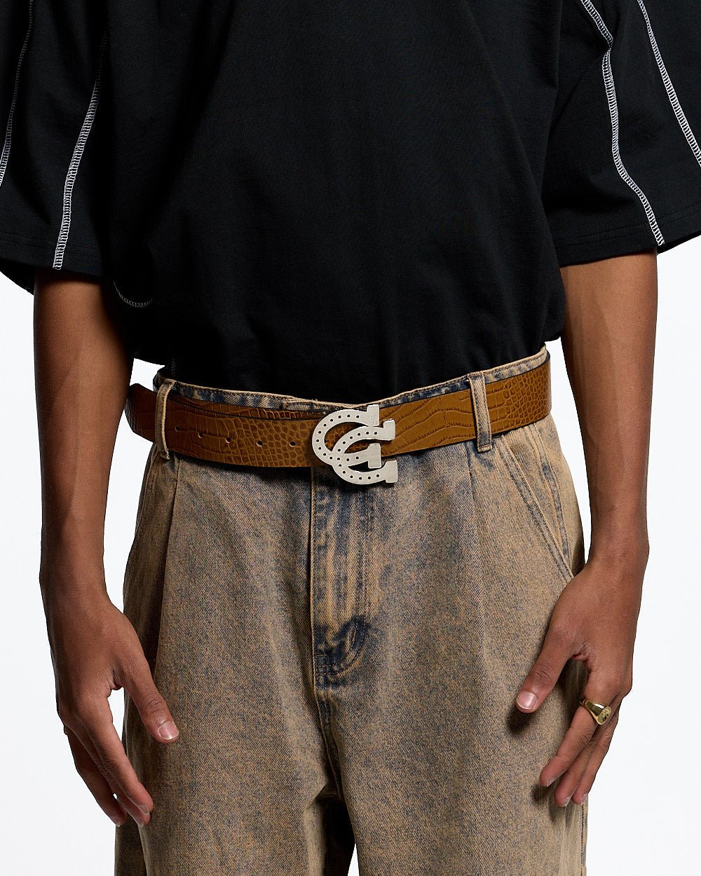 HORSESHOE BELT TESTA CROCODILE - Image 4