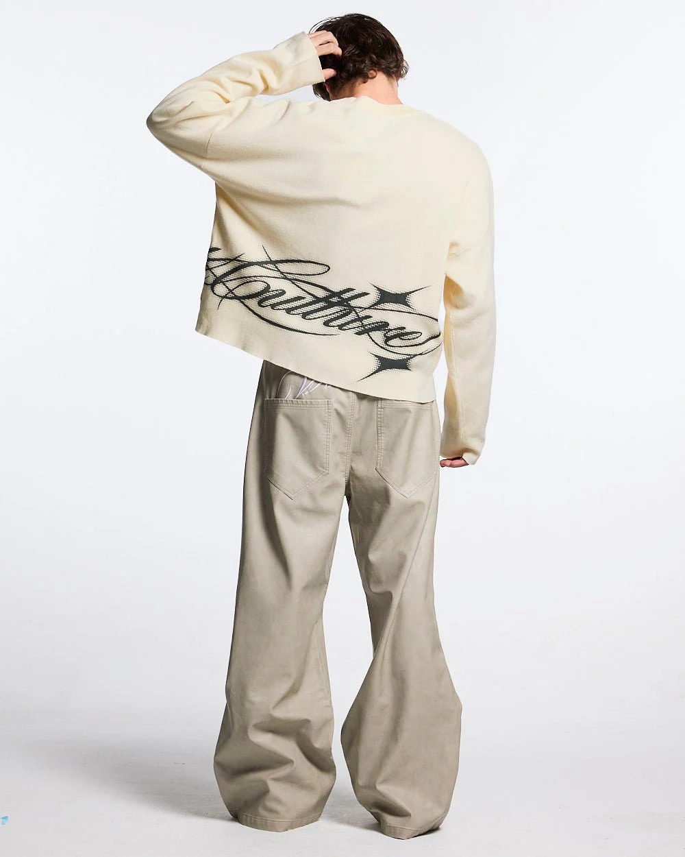 SPARKLY SCRIPT KNIT OFF WHITE - Image 4
