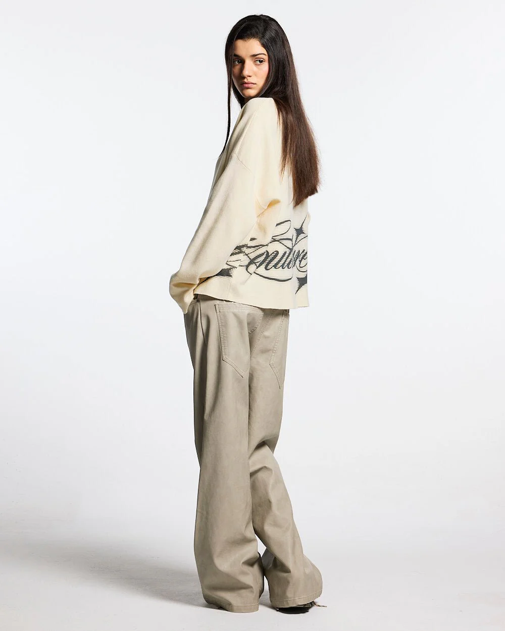 SPARKLY SCRIPT KNIT OFF WHITE - Image 6